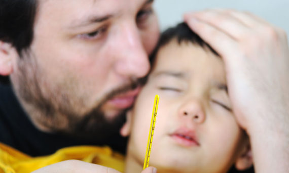 Sick Child with Dad