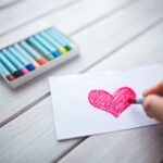 crayons and heart